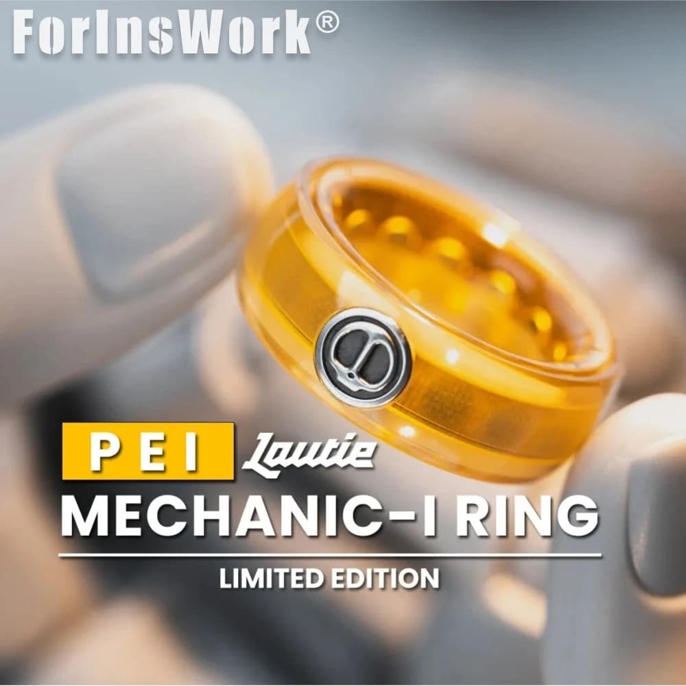 LAUTIE PEl-Amber 17mm/18.5mm/20mm Mechanic-I Fidget Ring Spy Wars Series Metal Fidget Spinner Giocattolo da scrivania EDIZIONE LIMITATA