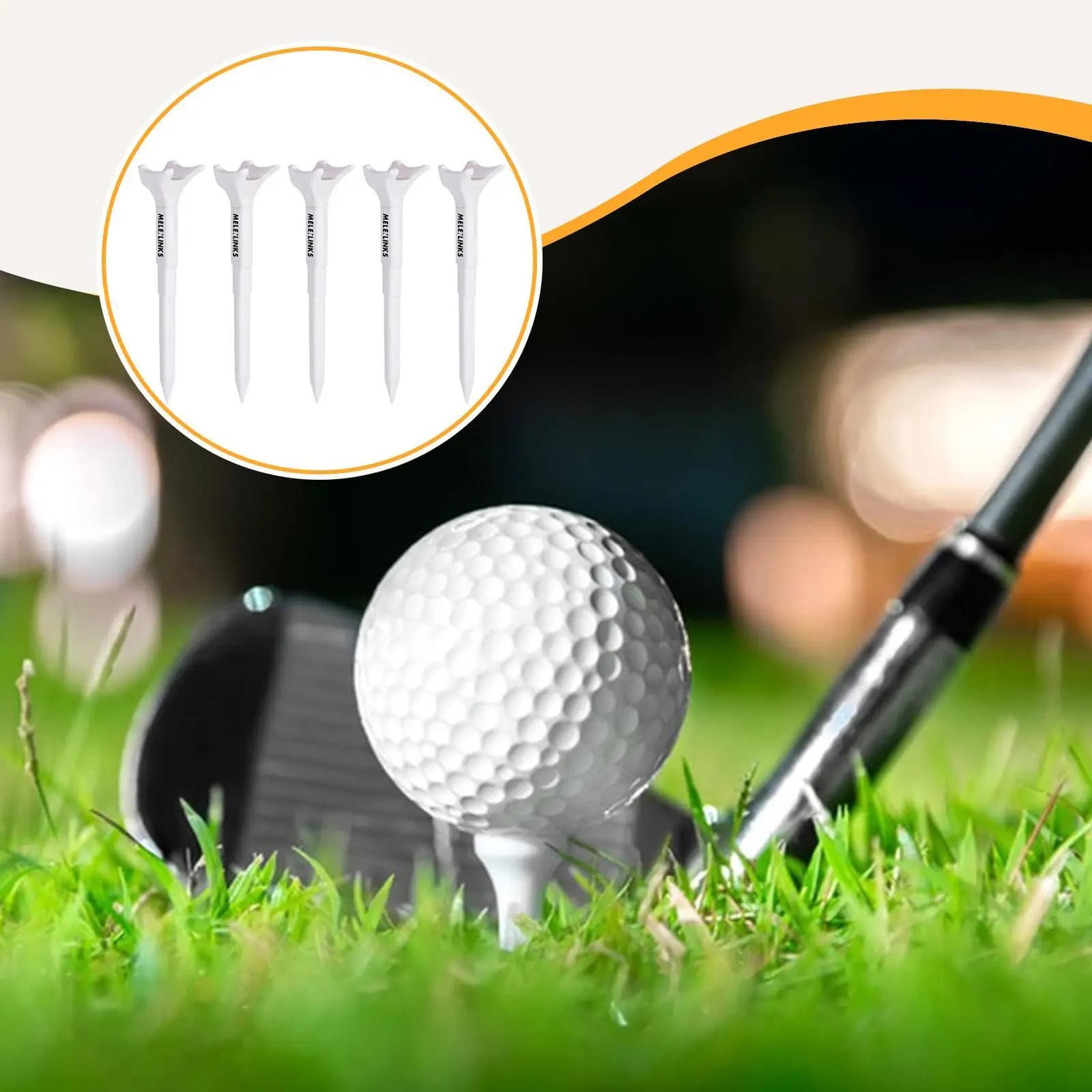 5 pezzi Tees da golf 5 gradi Migliora la distanza del golf Supporto per palline da golf di precisione Stabile per il golfista Regalo Sport Esercizio in cortile indoor