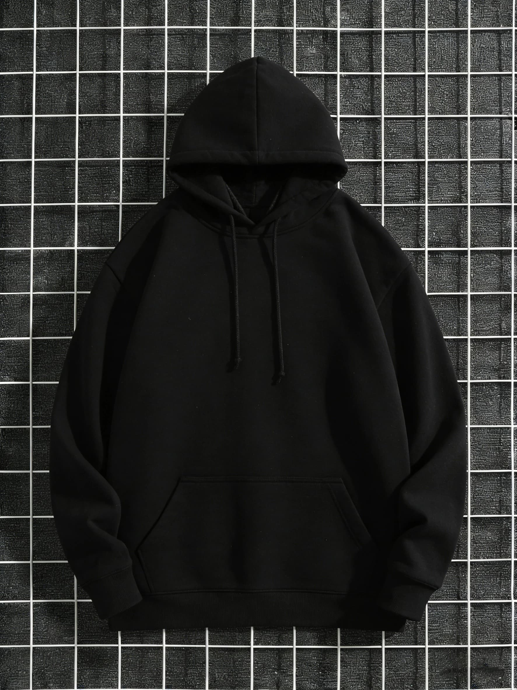 Felpa da uomo con tasca alla moda sportiva casual autunno/inverno Felpa con cappuccio in tinta unita calda