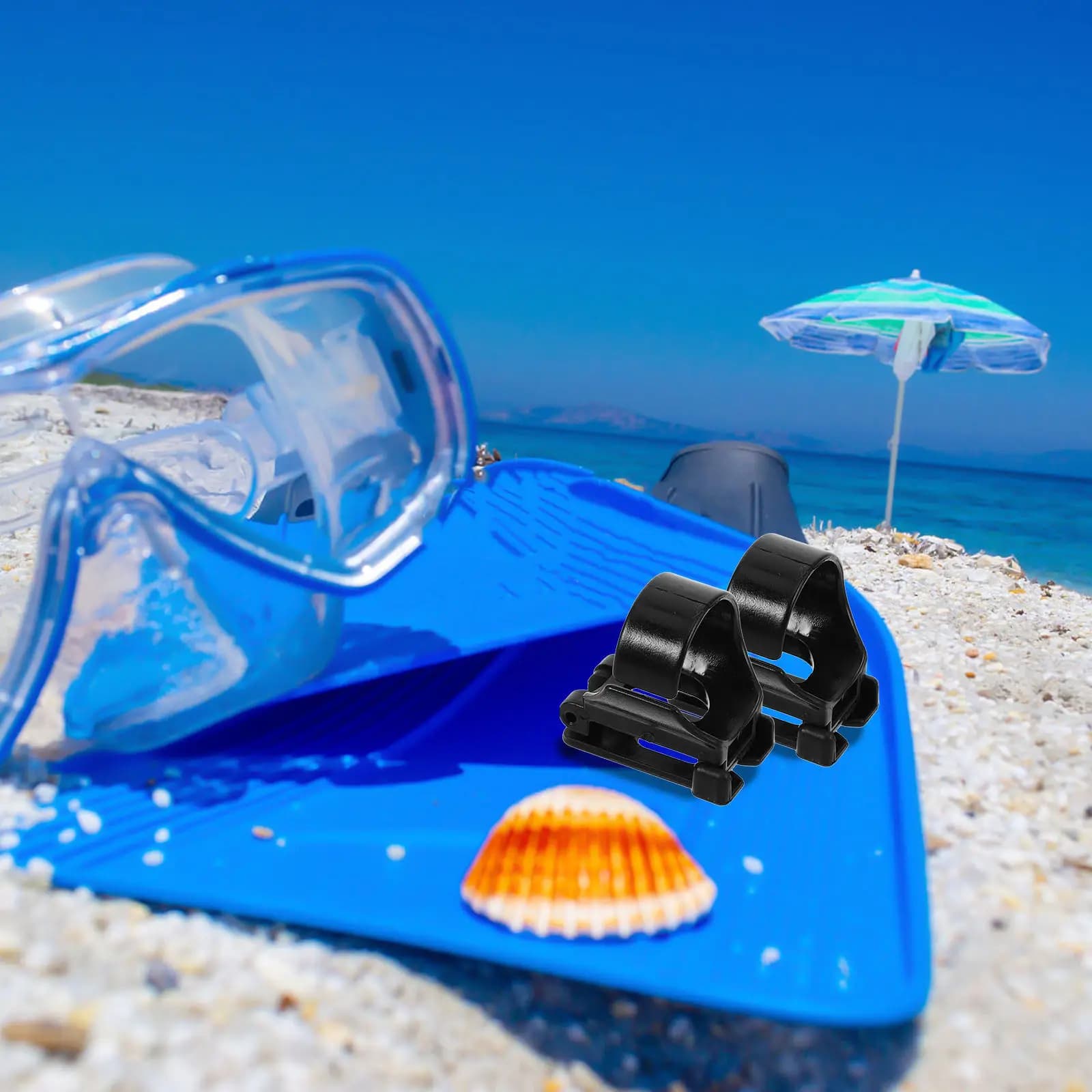 4Pcs Black Plastic Snorkel Clip Universal Replacement Snorkel Keeper Retainer Holder Goggle Automatic Buckle for Diving