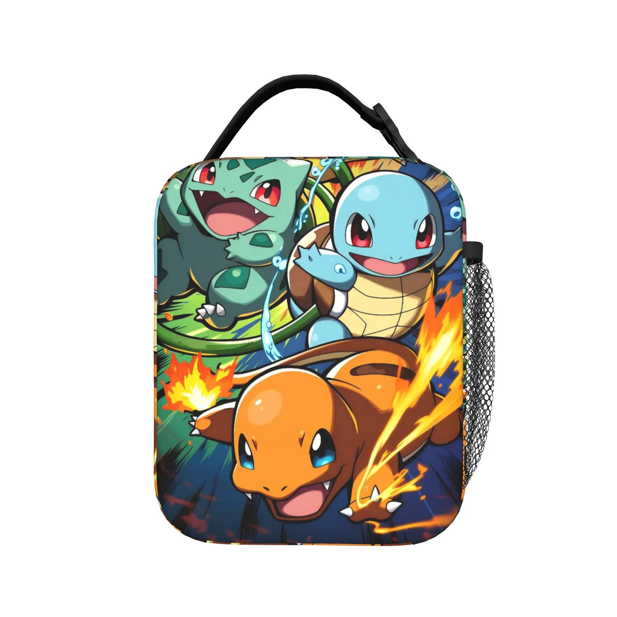 Borse termiche per il pranzo Pikachu Bulbasaur Squirtle Charmander, borsa termica grande Pokemon riutilizzabile, borsa per il pranzo da lavoro per uomini e donne