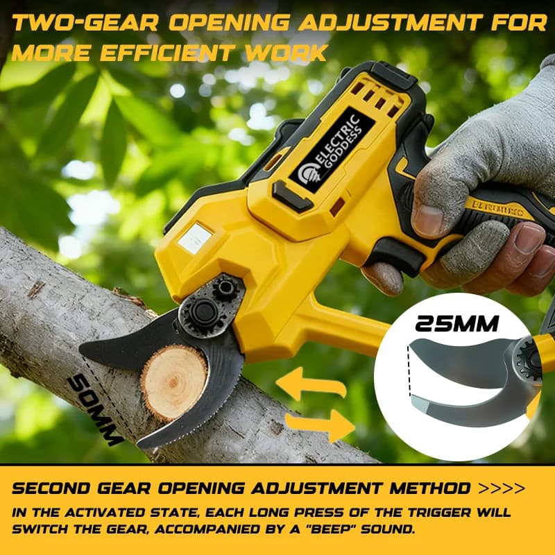 Brushless Electric Pruning Shear Cordless Electric Scissors Fruit Tree Bonsai Garden Cutter 2 Gears For Dewalt 20V Battery Pin