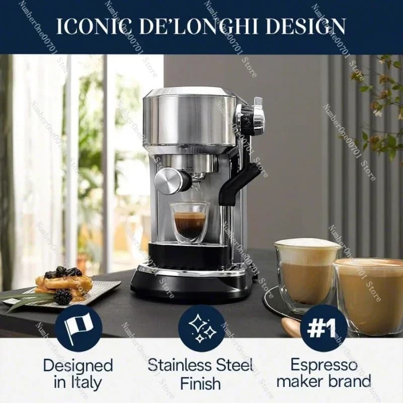 Compatibile con Macchina per Espresso De'Longhi EC950M con Lancia Vapore Automatica, Dedica Maestro Plus, Acciaio Inossidabile