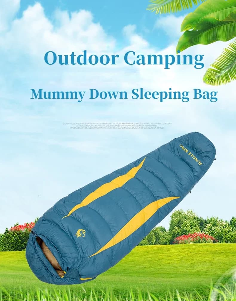 Duck Down Sleeping Bag Warm Three Seasons Winter Compatible Portable Sleeping Bag for Outdoor Camping Trips Hiking Backpacking