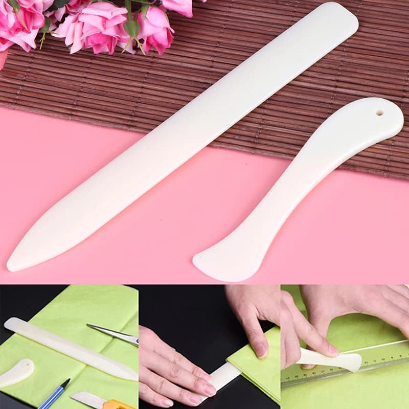HMA73-2pcs/set New Bone Origami Paper Folding Tools Paper Creaser Letter Opener Plastic Scraper Craft Paper Tool