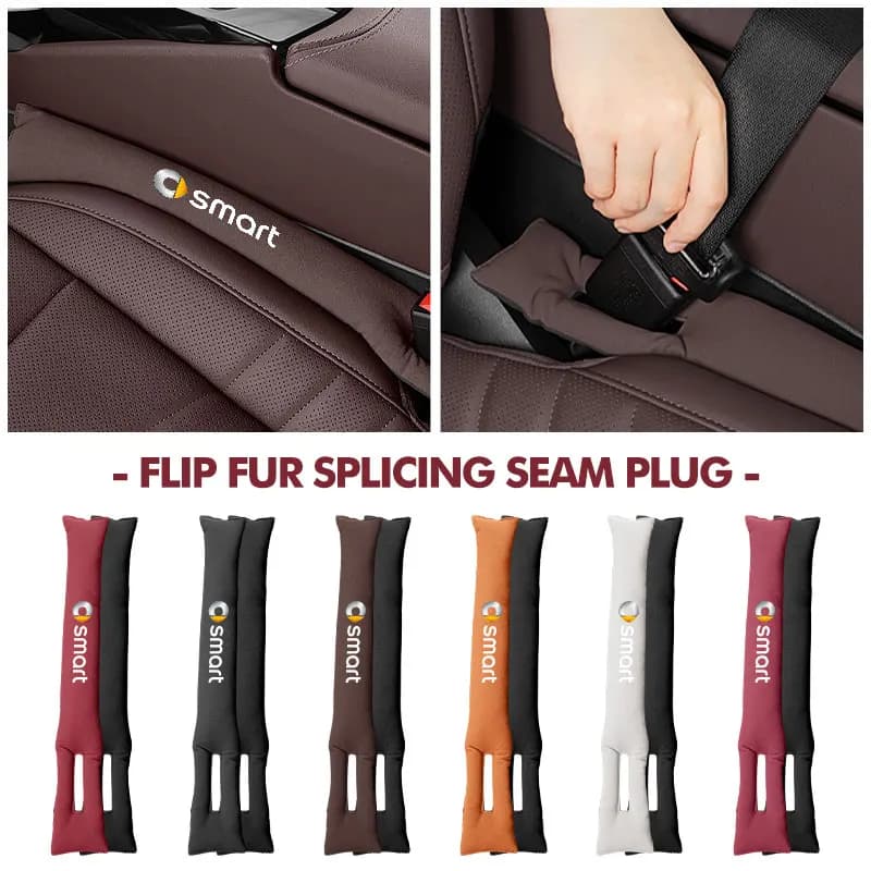 For Smart 1/2PCS Car Styling Suede Seat Gap Filler Seat Gap Leak Proof Filling Plug Strip 451 450 Crossblade City Cabrio