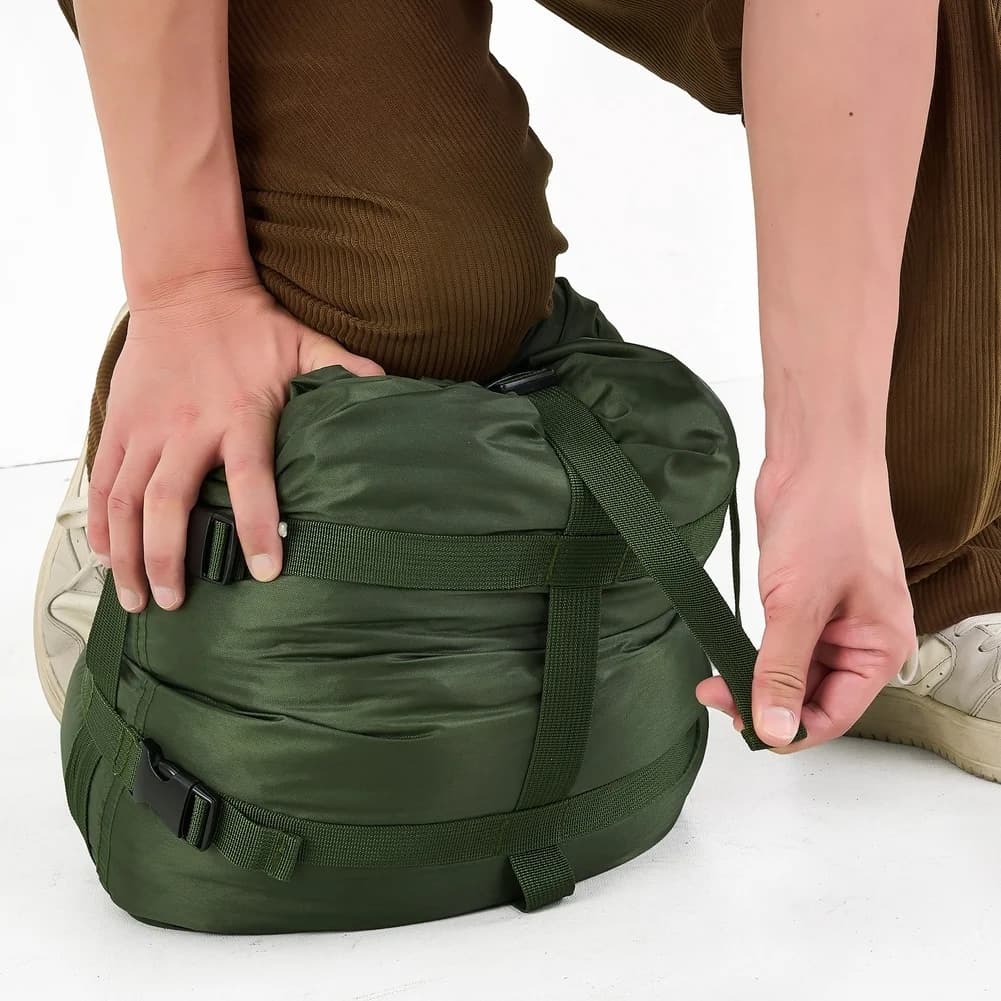 Borsa da viaggio Sacco a compressione verde per sacco a pelo Borsa portaoggetti stile busta Borsa compressa per esterni da campeggio all'aperto