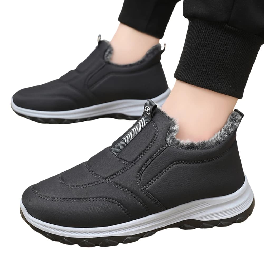 Stivali da neve da uomo Scarpe da passeggio leggere e calde Scarpe da ginnastica antiscivolo Comode scarpe invernali in pelliccia spessa per escursioni in viaggio