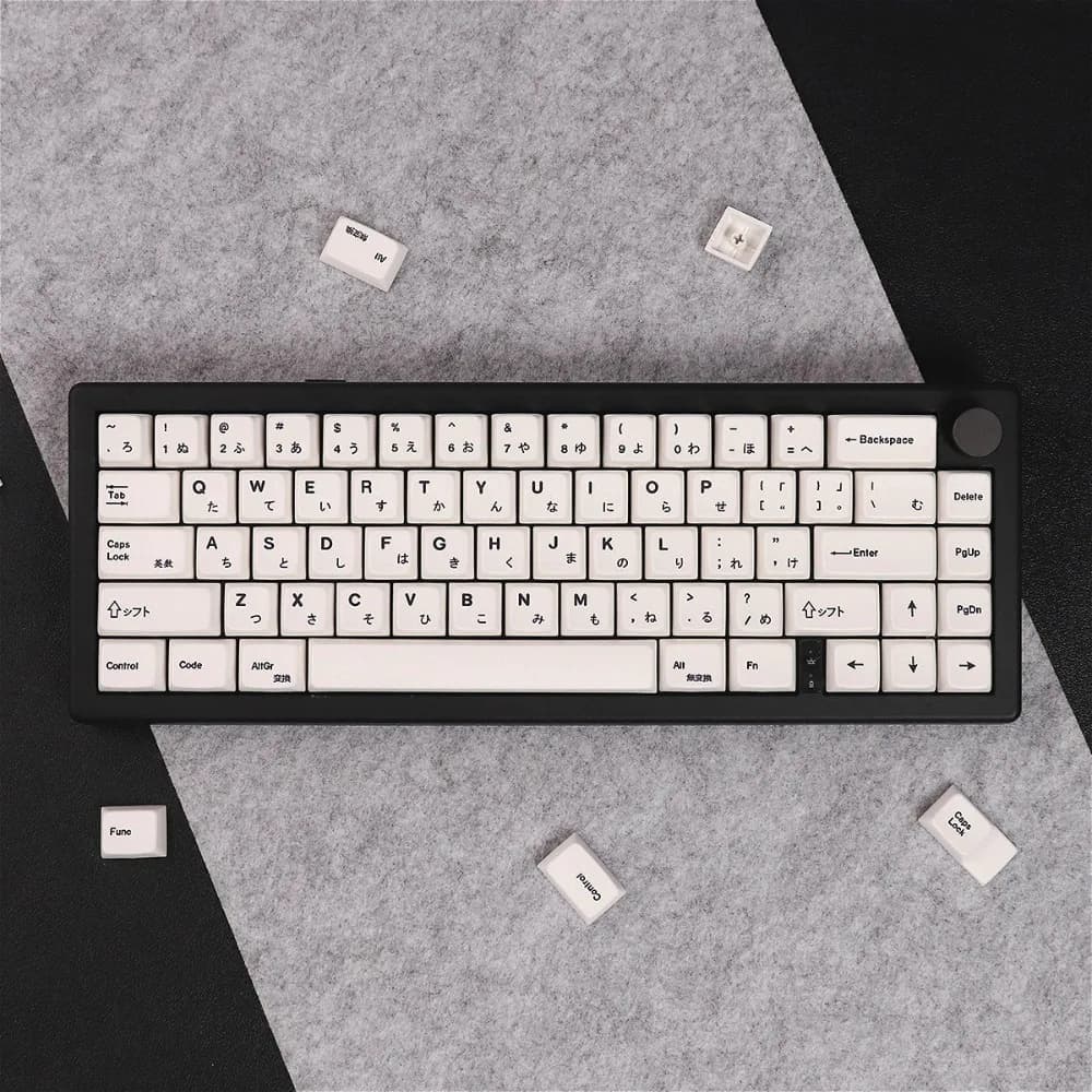 Copritasti giapponesi Profilo MDA Bianco Minimalista PBT Dye-Sub 150 Set completo di tasti per 61/65/75/87