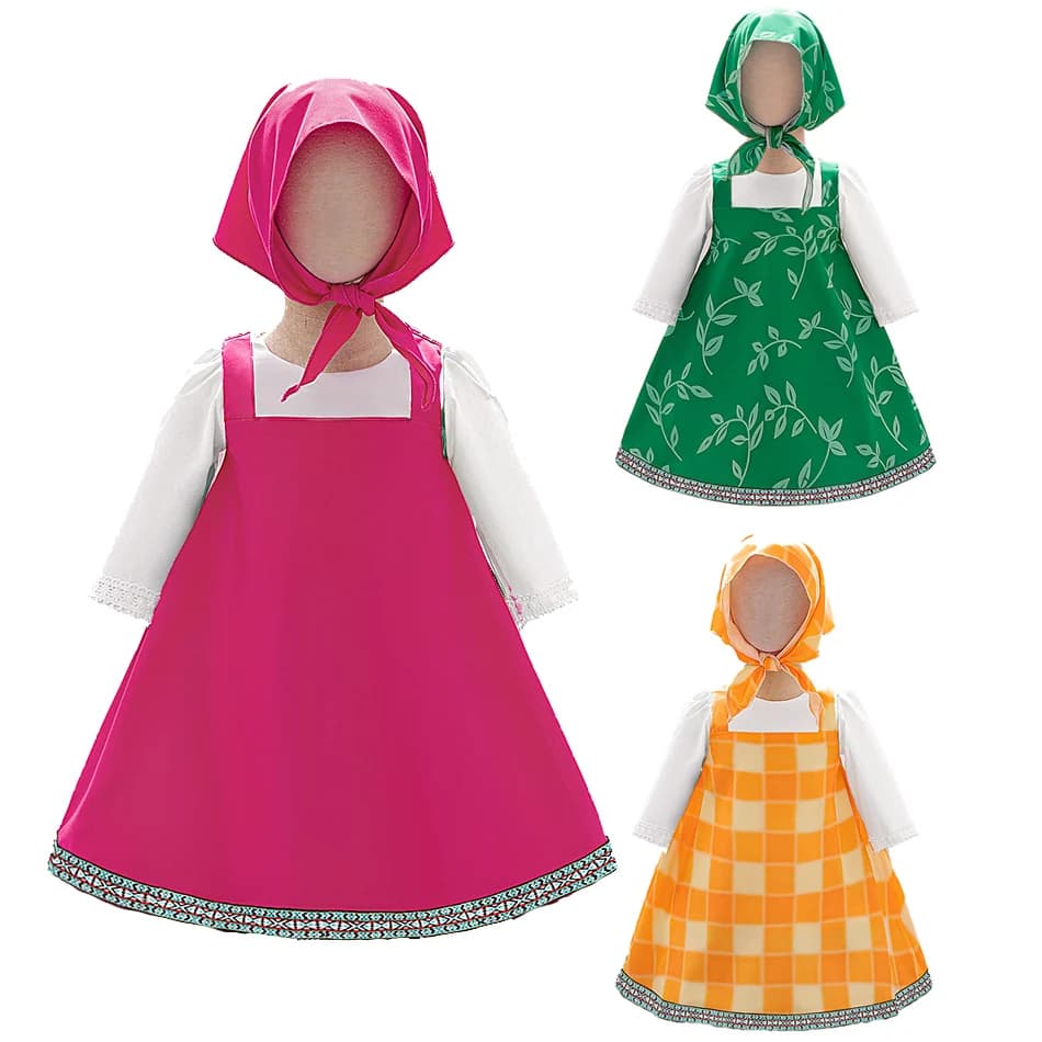 Mash Abito Cosplay per ragazze 1-4 anni Bambini Abiti da gioco di ruolo carini Carnevale di Halloween Set fantasy Abito da festa di compleanno estivo