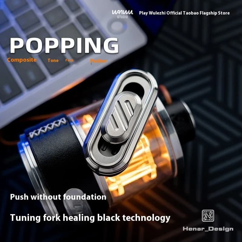POPPING EDC Meccanismo giocattolo antistress in metallo Forcella sonora Rimbalzo Fidget Spinner Nero Tech Scheda limitatrice di pressione Pusher