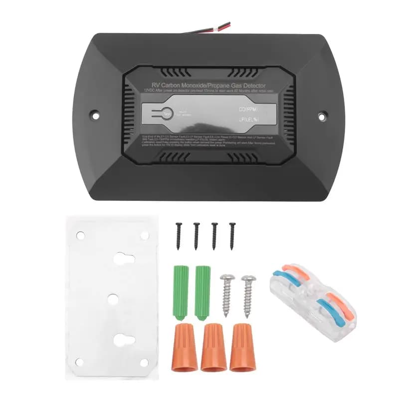 Rilevatore di monossido di carbonio e propano LNHF RV con staffa, allarme doppio gas LP/CO per camper e uso domestico - 12V DC per camper