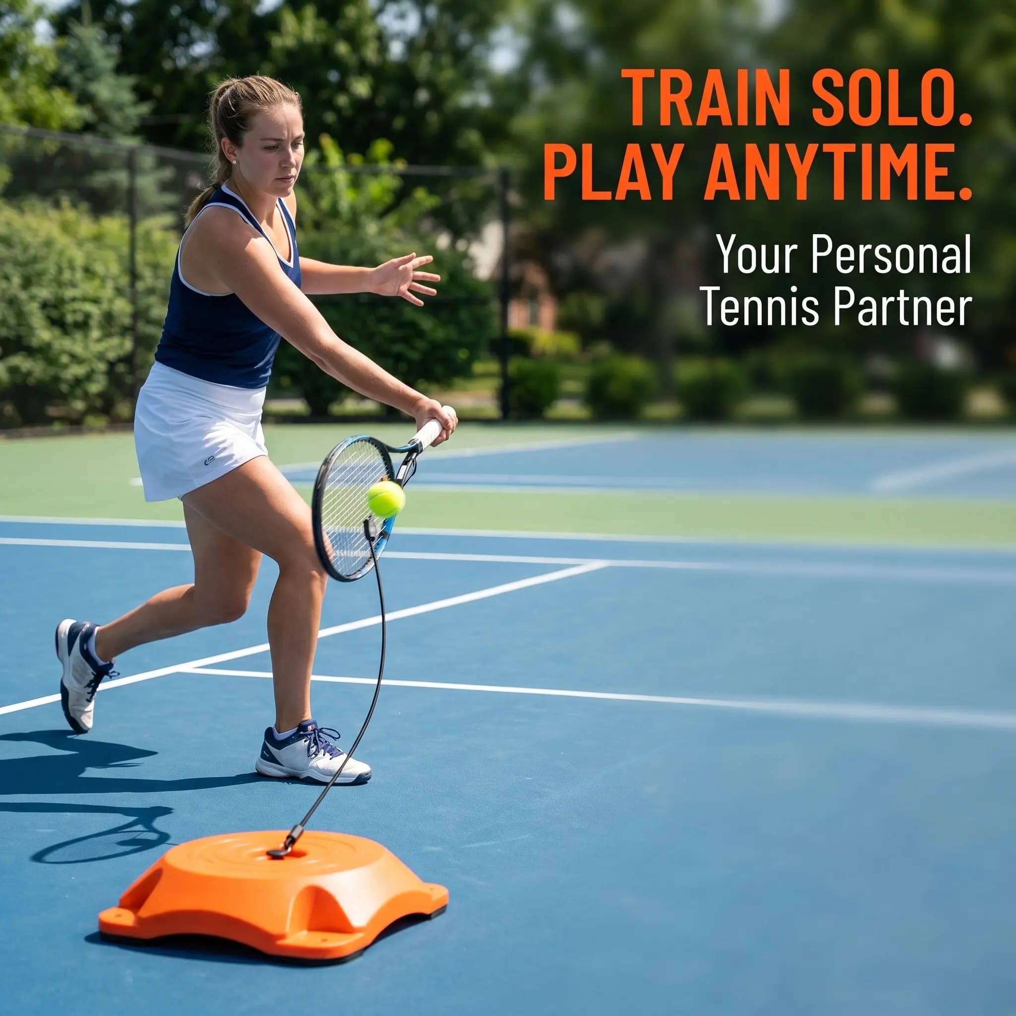 Tennis Rebound Trainer Ball with Elastic Cord Portable Solo Practice Tool for Beginners Serve Training