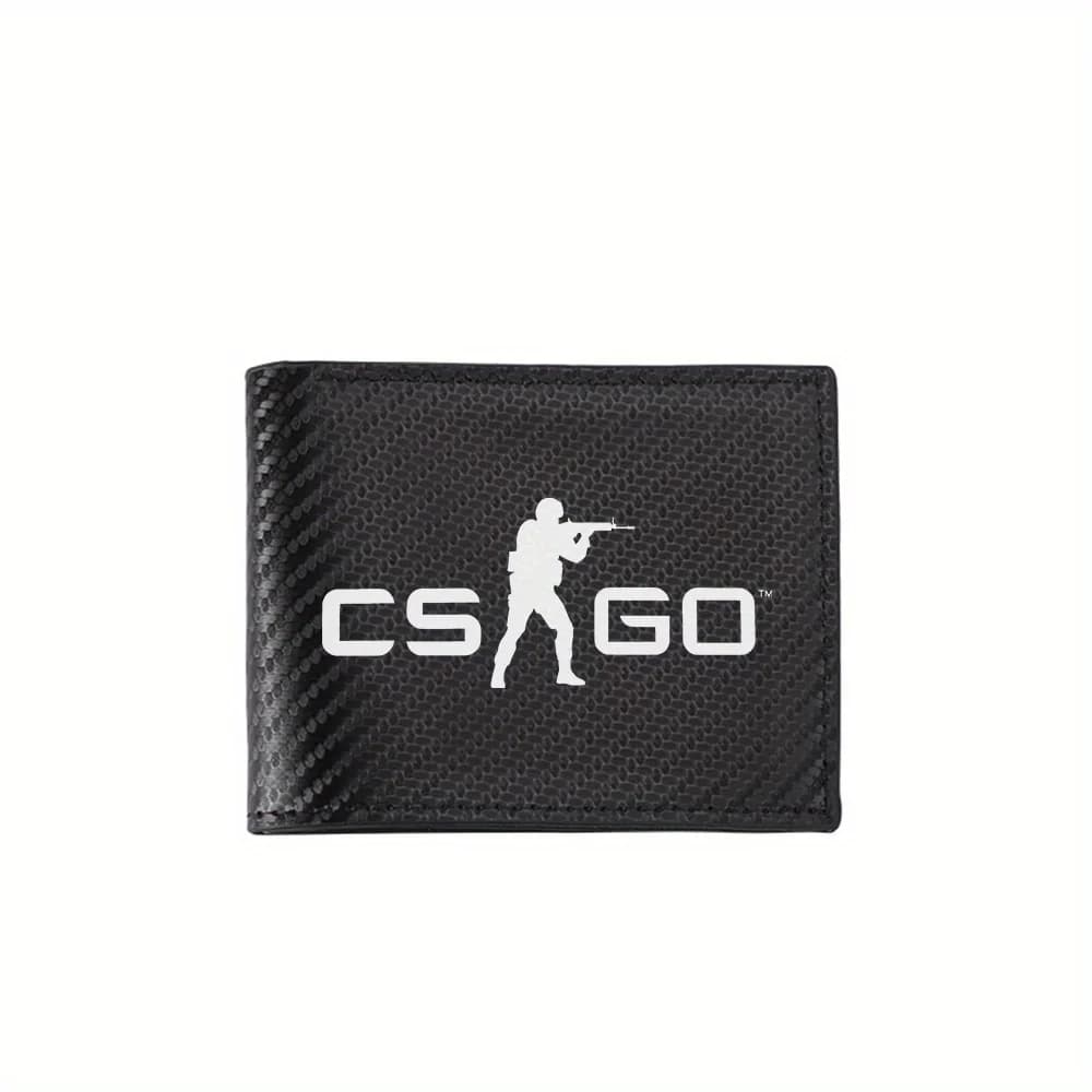 CS GO sparatutto logo del gioco Portafogli da uomo Affari semplici Design moderno ed elegante con stampa Regali per padre fidanzato amante di Natale
