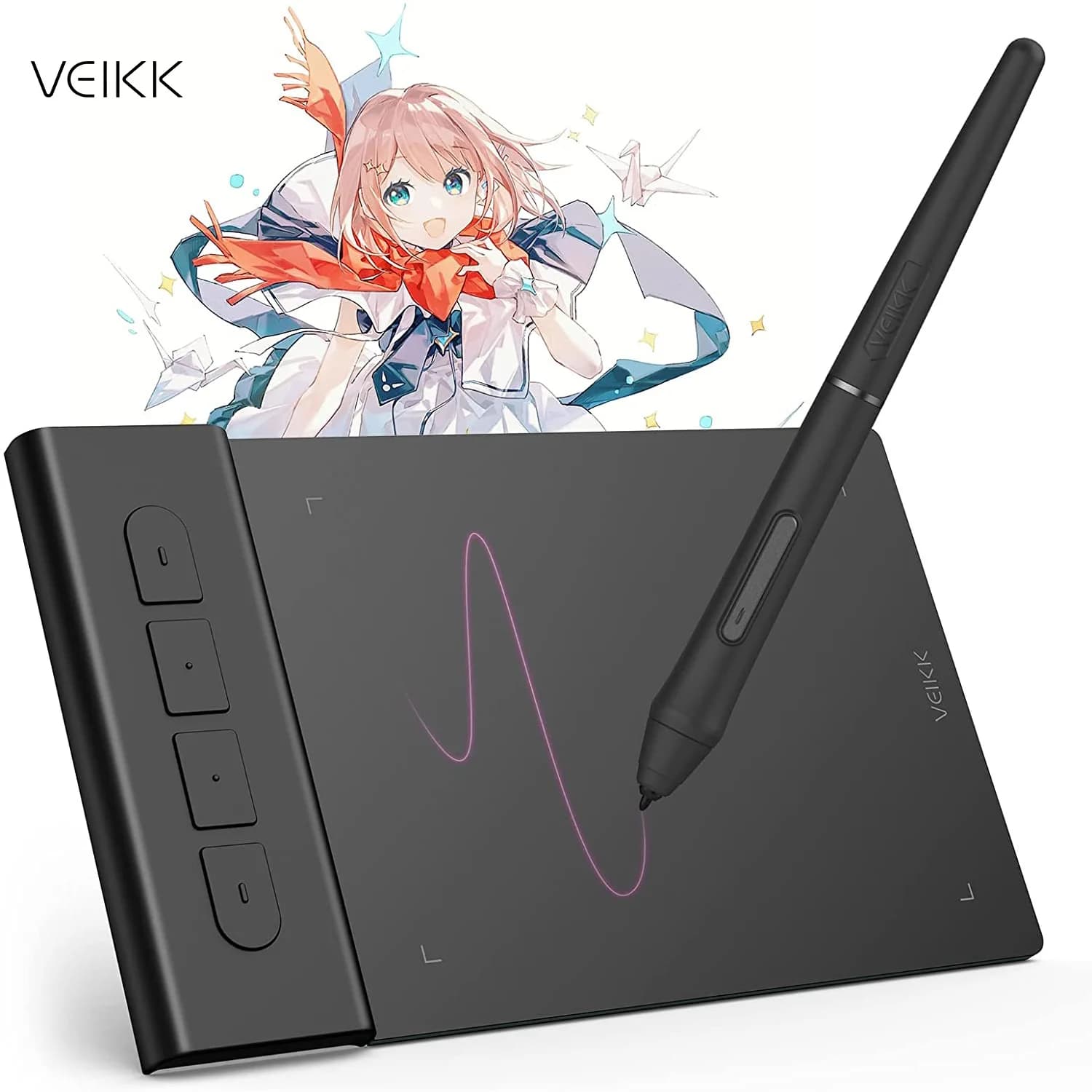 VEIKK VK430 Tavoletta grafica, 4x3 pollici, Supporto Android PC Mac, Senza batteria, Giochi, OSU, Cromoebook Design 8192 Livelli, 290RPS