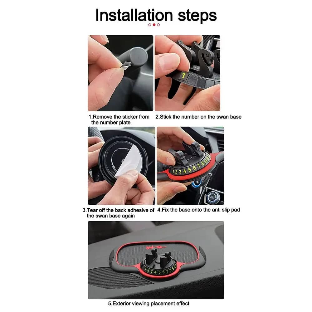 Tappetino antiscivolo per auto antiscivolo 360 ° Cruscotto in silicone con supporto per telefono antiscivolo appiccicoso multifunzionale con rotazione