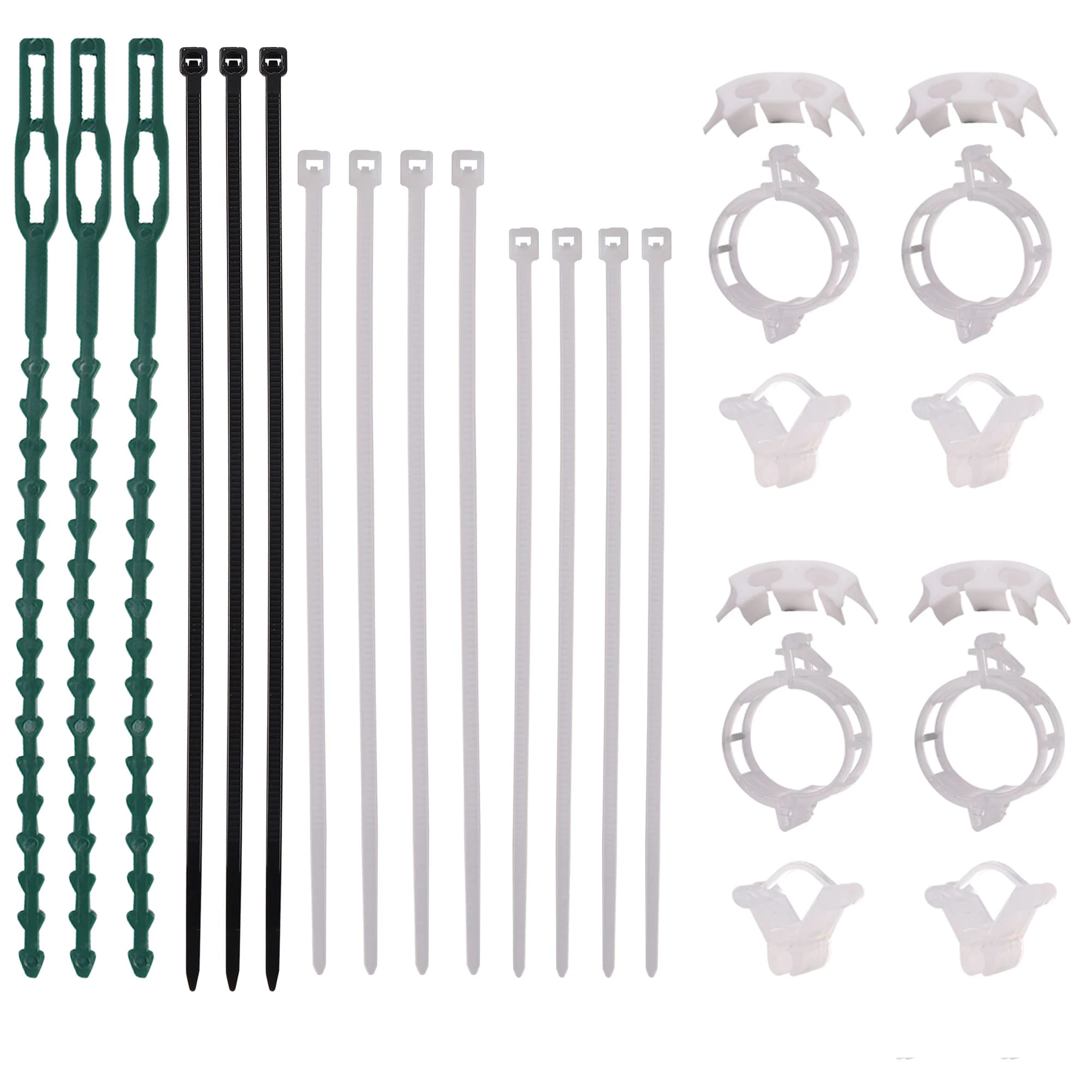 50 pz Pianta da Giardino Innesto Clip Vite Piantina Innesto Ramo Clip Bianco Nero Cerniera Fascetta per cavi in nylon Fascetta per cavi per piante vegetali