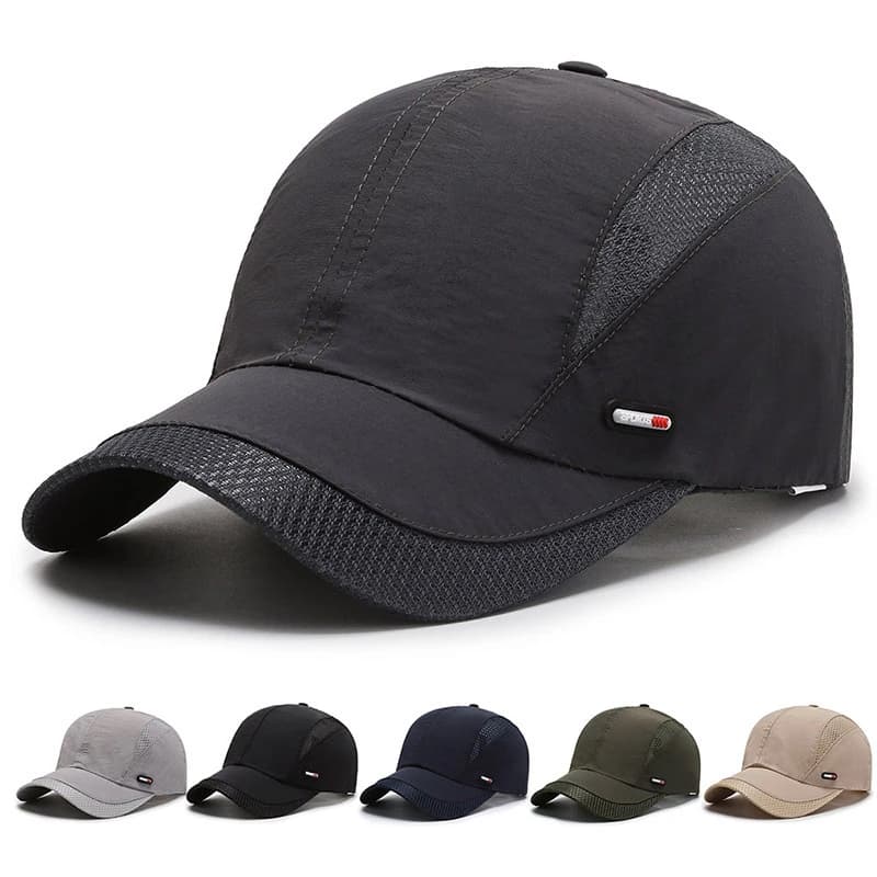Nuovi Cappellini da Baseball Primaverili ed Estivi per Uomo, Traspiranti con Rete, Snapback Neri, Cappelli Sportivi da Pesca per Uomini, Dropshipping