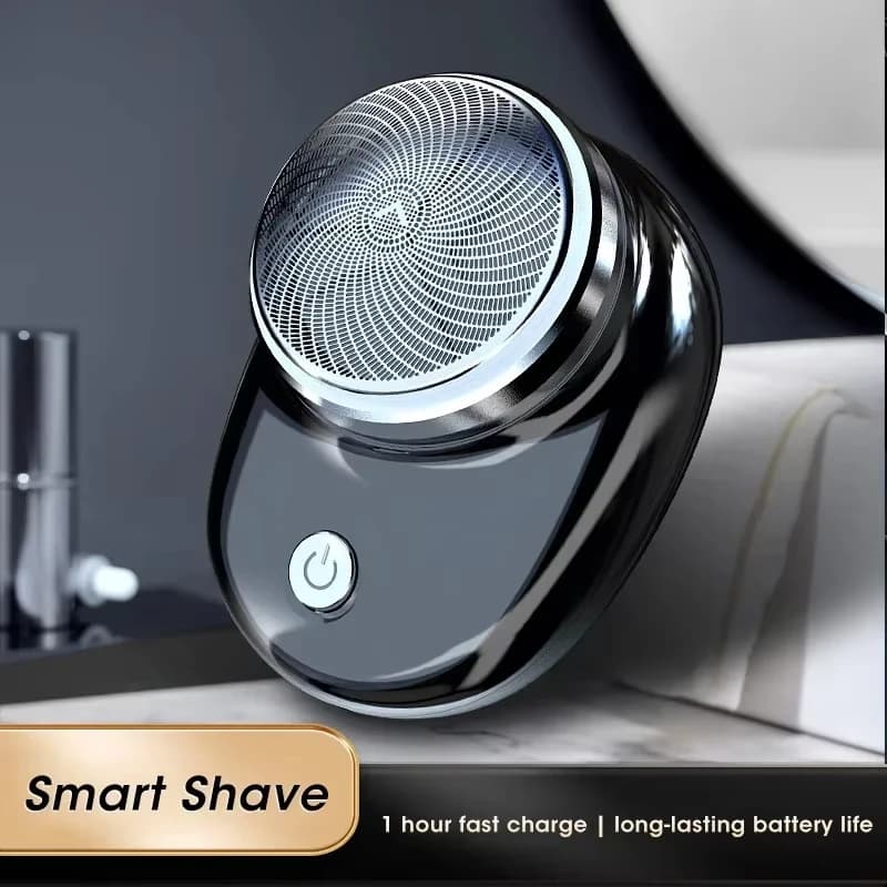 Electric shaver for dry and wet use, men rechargeable portable barbed, mini travel shaver for car and home