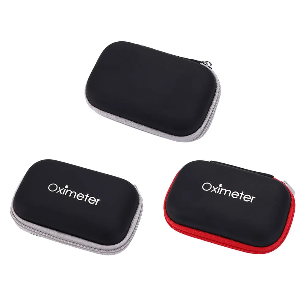 Hard EVA Pulse Oximeter Storage Bag Zipper Carrying Case Fingertip Pulse Oximeter Bag Protective Box Portable
