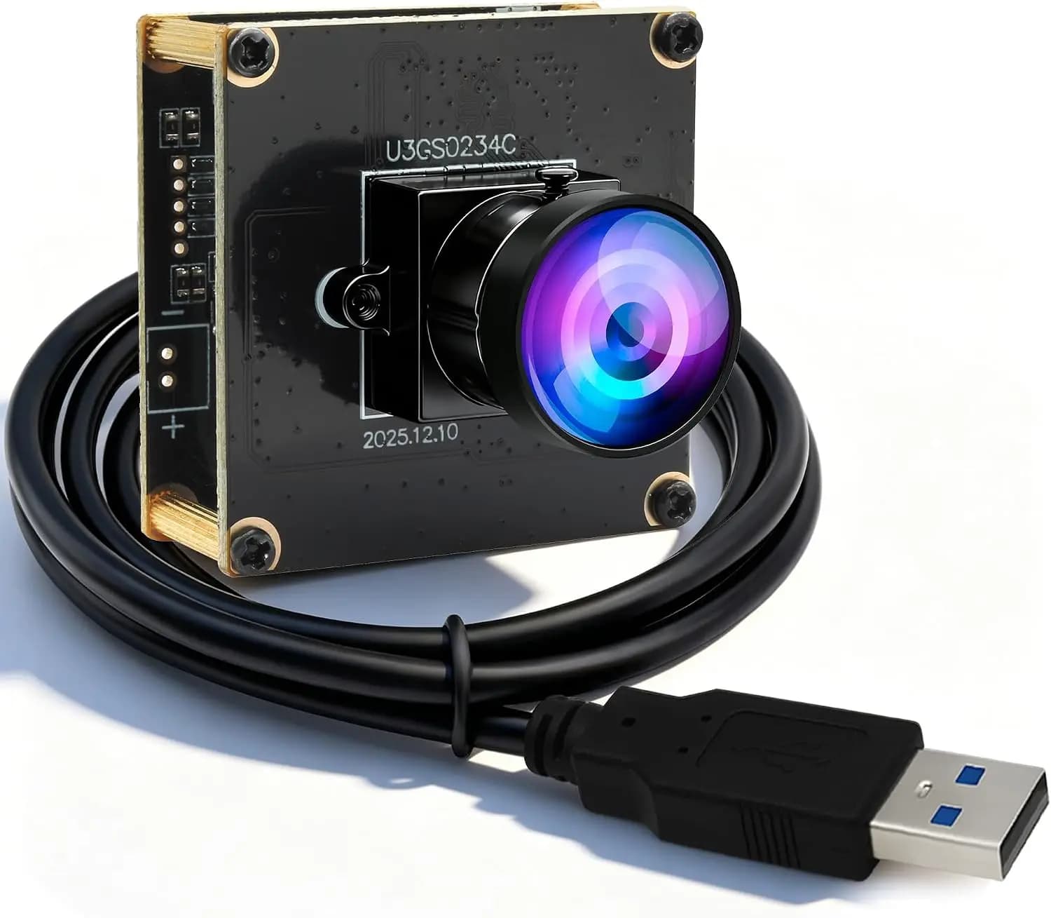 Global Shutter USB3.0 Fisheye Camera Module - 200FPS, 170° Ultra-Wide Webcam for Computer, Mini UVC USB3.0/2.0 PC Camera, 1200P 120fps High-Speed Cam for Laptop