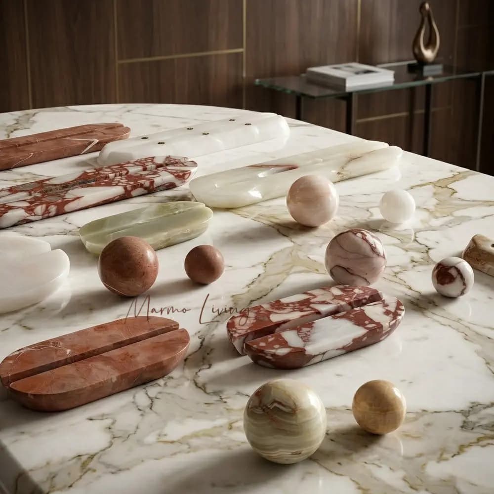Calacatta Red Stone Handle Luxury Natural Marble Door Handles Glass Door Drawer Green Onyx Stone Handle Cabinet Door Pull