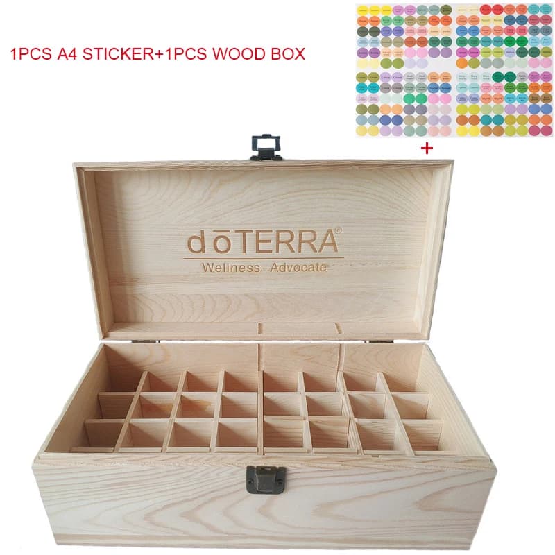 Per doTERRA 32 Griglie Olio Essenziale Scatola di Legno Naturale Aromaterapia Scatola di Legno Tesoro Organizzatore di Immagazzinaggio di Gioielli Mestiere Fatto A Mano
