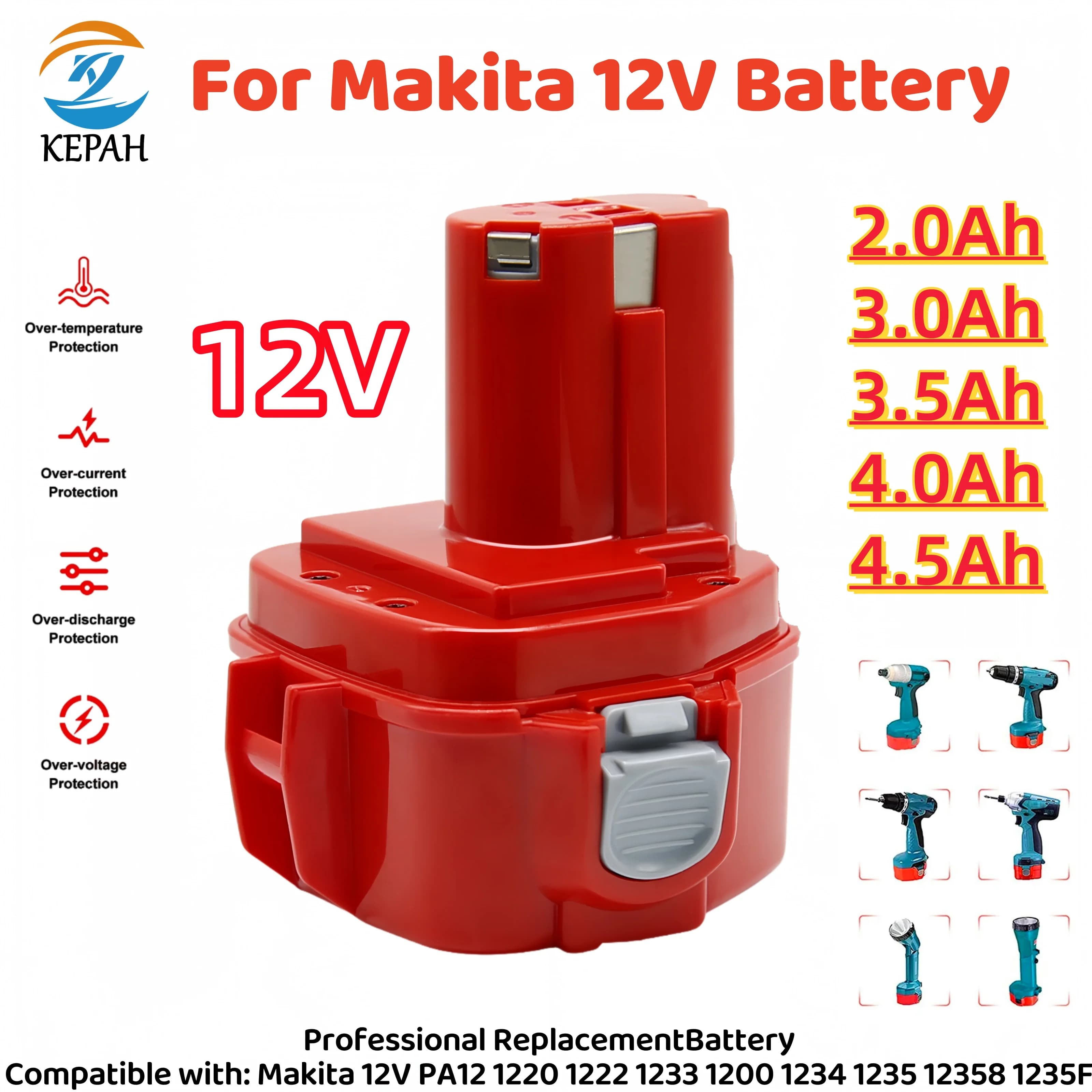 🛒 PA12 1220 1222 1234 12V 3500mAh Ni-MH Cordless Utensili Elettrici Batteria Ricaricabile per Makita 6270D 6271D 6227D 6317D 8270D 4331D