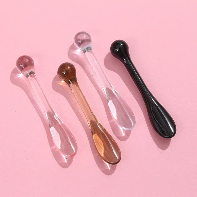New1/3pcs Acrylic Cosmetic Spatula Scoop With Face Cream Box Fango Mask Mixing Knitting Tools Absorbing Roller Face Applicator