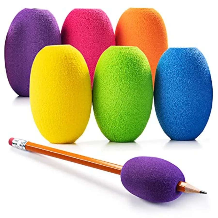 Egg Pen-Pencil Grips for and Adults Colorful, Cushioned Holders for Handwriting, Drawing, Coloring - Ergonomic Right or Left-Ha