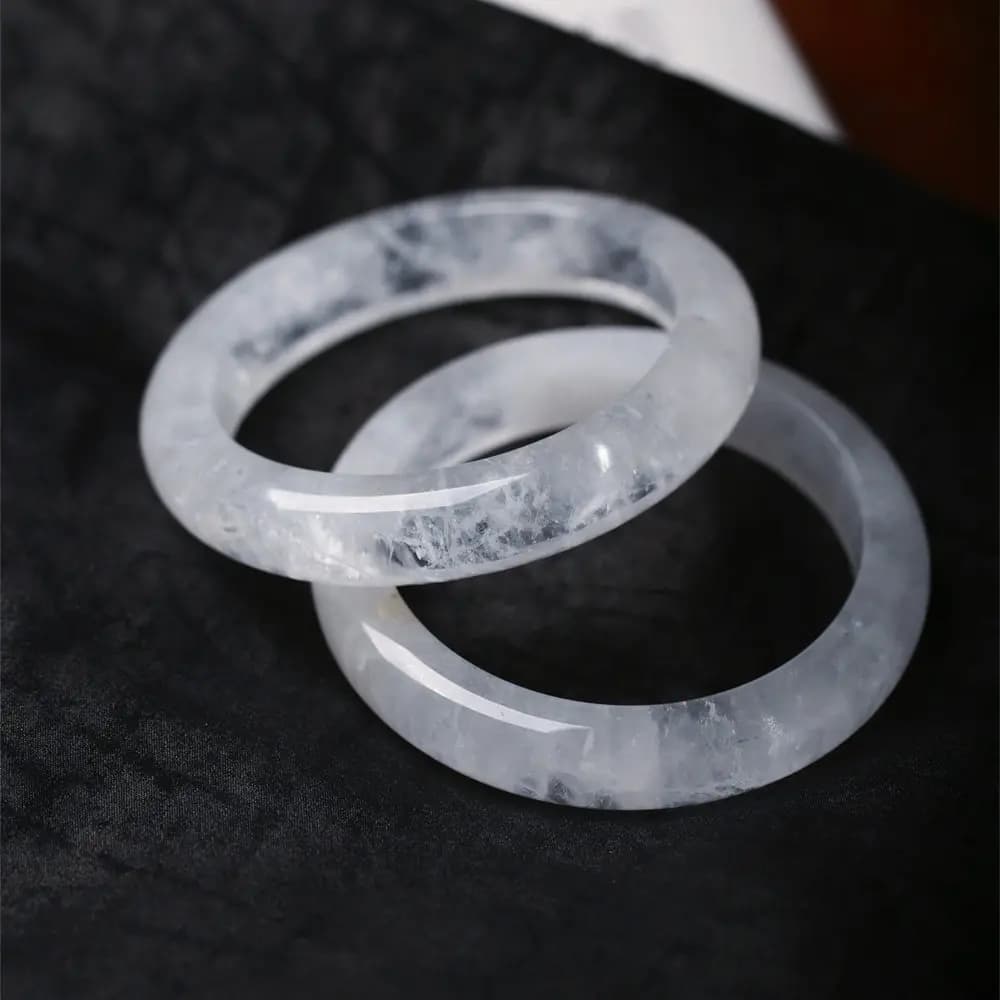 Regalo di gioielli con braccialetto trasparente di ghiaccio di cristallo da donna con braccialetto fantasma bianco naturale