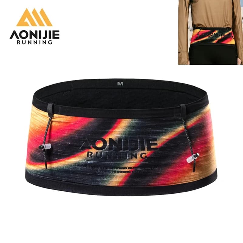 AONIJIE Marsupio Sportivo Elastico W8145 in Maglia Super Resistente con Porta Numero per Corsa, Triathlon, Maratona, Ciclismo
