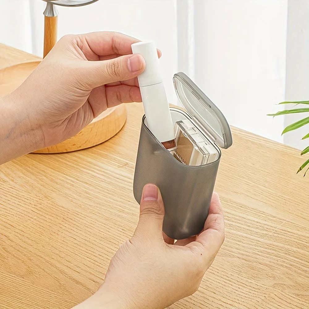 Scatola organizer portatile con coperchio - Finestra frontale trasparente, custodia impilabile per caricabatterie, cuffie, monete, scrivania, viaggi