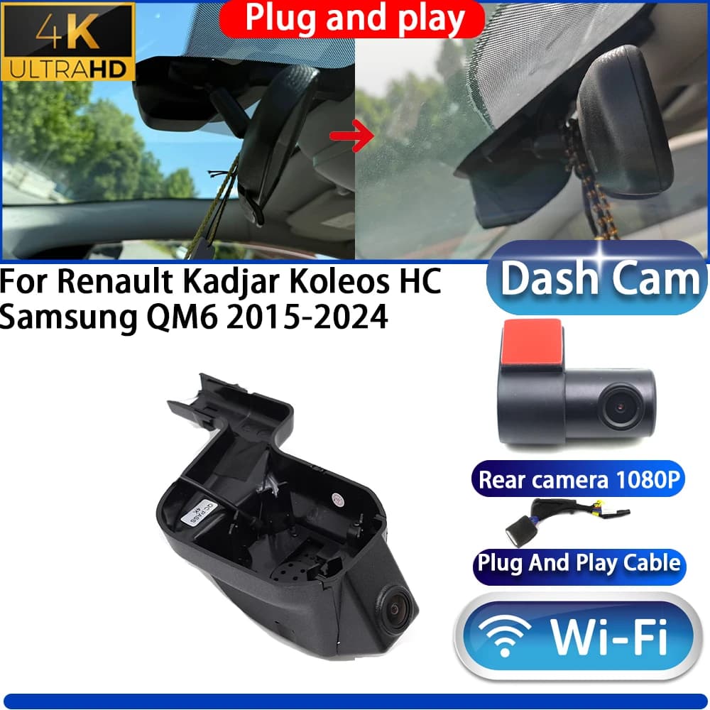 HighCity per Renault Kadjar Koleos HC Samsung QM6 2015-2024 Dash Cam Telecamera DVR 4K Visione Notturna Plug and Play Registratore Video