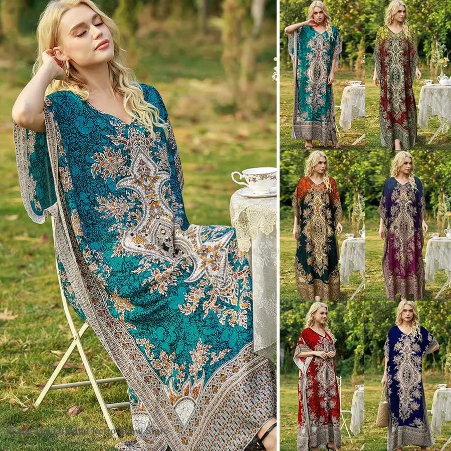 Camicia da notte lunga di grandi dimensioni Indumenti da notte da donna Abbigliamento per la casa Stampa Camicia da notte a fiori Abbigliamento da notte Abito da vacanza al mare in raso allentato