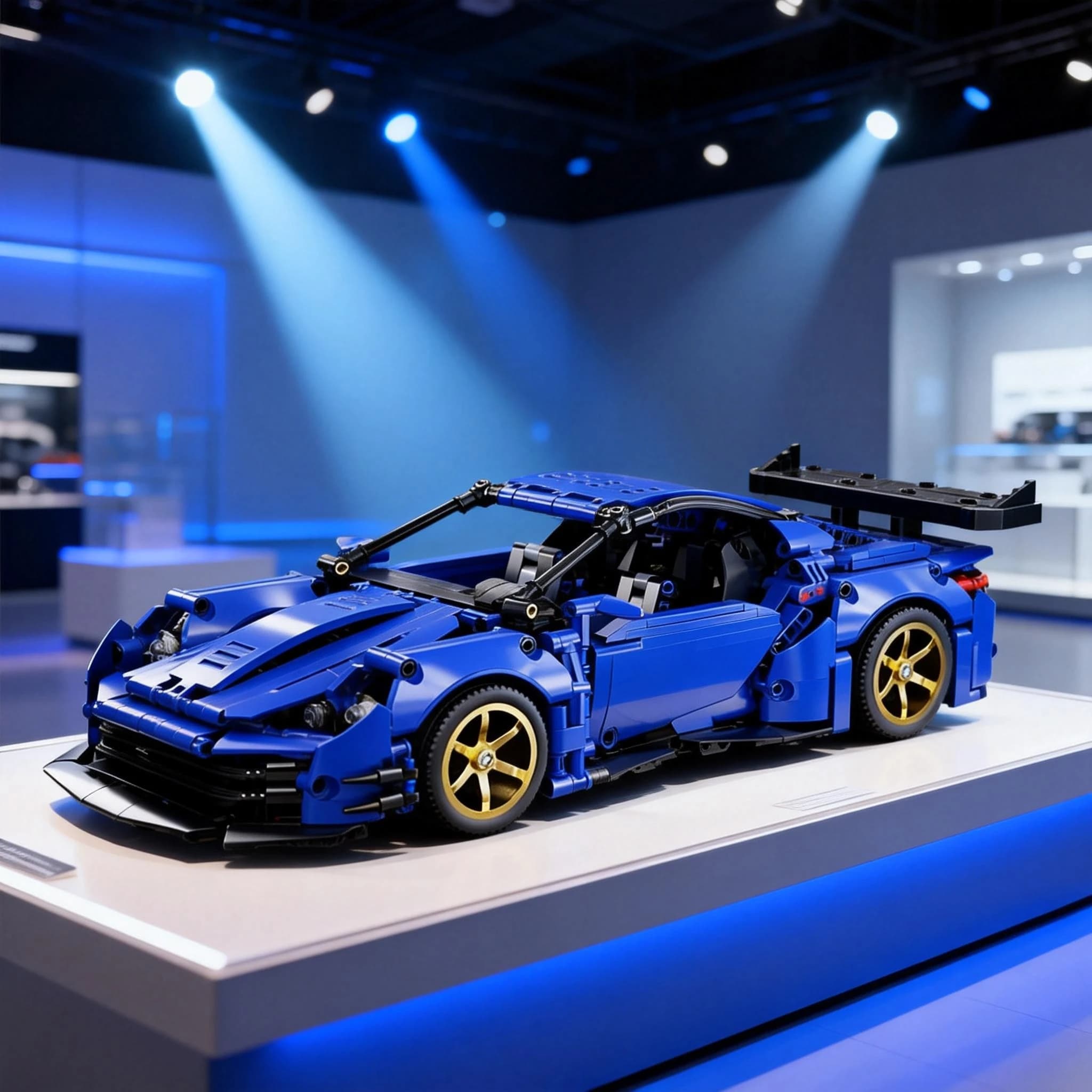 Set di modelli di blocchi di auto sportive blu, modello da collezione per adulti, adatto per regali di compleanno, Natale, Halloween, regali