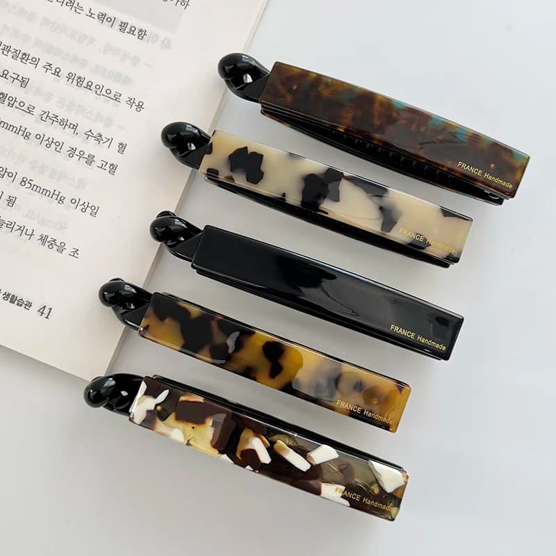 Clip a banana antiscivolo con clip verticale a basso volume dei capelli ~ Clip per coda di cavallo marrone cioccolato FRANCE coreana ~ Fermaglio per capelli attorcigliato
