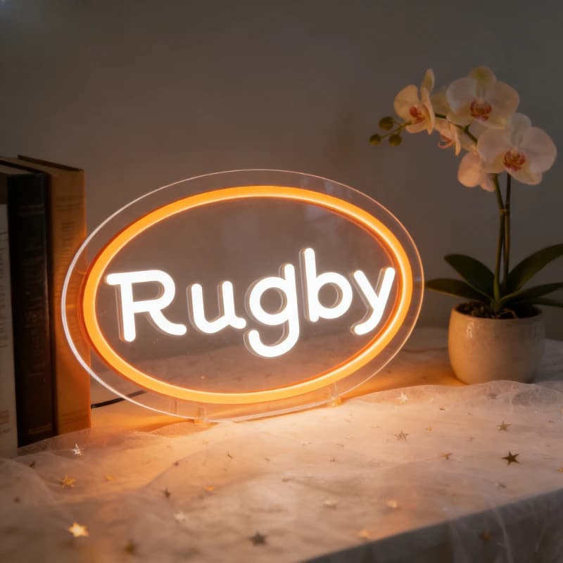 Insegna LED Neon per Rugby, Decorazione per Casa e Bar, Regalo Perfetto per Tifosi e Illuminazione per Sale Giochi