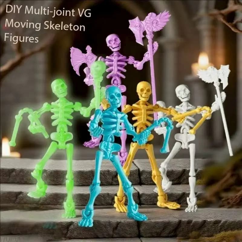 Modello di scheletro 3D giocattolo di assemblaggio multigiunto mobile teschio e burattino osseo decorazione action figure regali anime giochi giocattoli