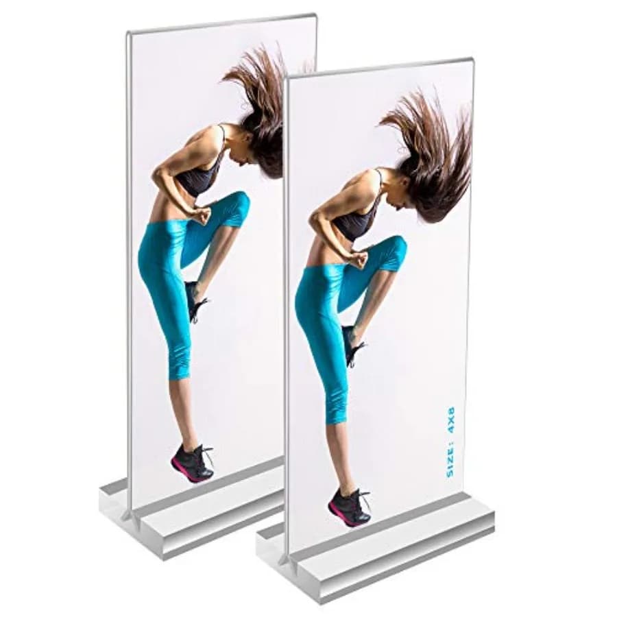 2 Pack -4x8 Picture Frame, Clear Acrylic Display, Sign Holder, Tabletop Photo Frame, Modern Home Picture Frame Decorative Paint
