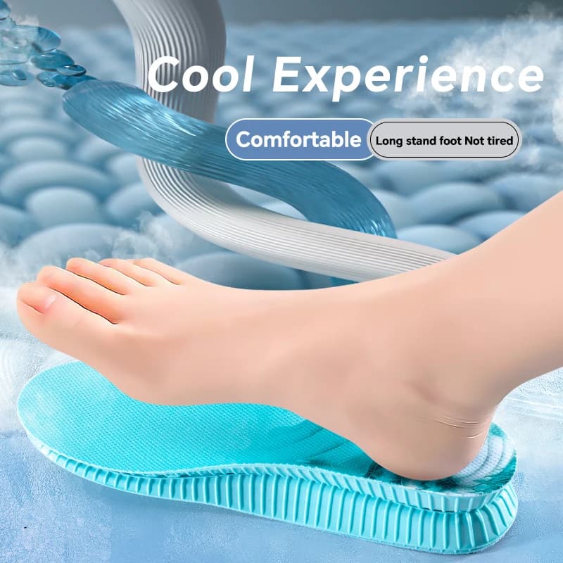 1 pair of super soft and breathable sports suns with high elasticity shock absorption racing soles running shoes insole for feet