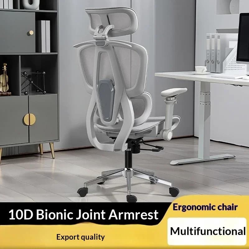 Sedia da Ufficio Ergonomica con Braccioli 9D Regolabili, Reclinabile, Supporto Lombare, Rete Traspirante, Girevole, per Casa e Gaming