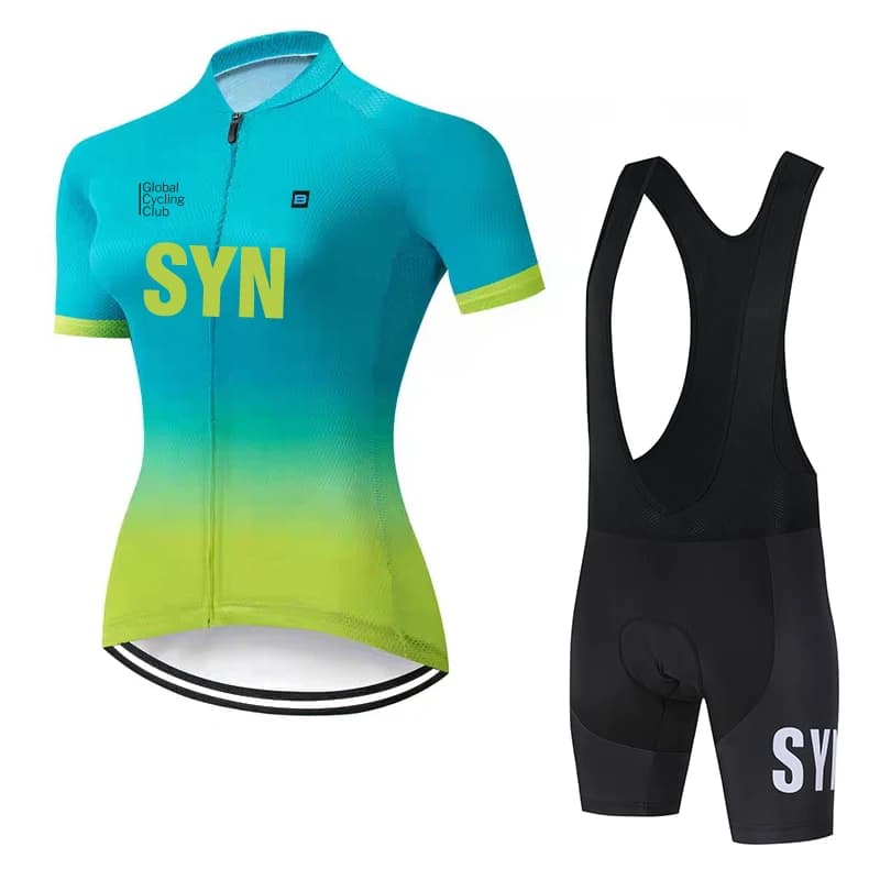 Complete with SYN Cycling for Women, Summer Shorts with Sponge padding, Cycling Jersey, Fast Drying Cycling Salopette