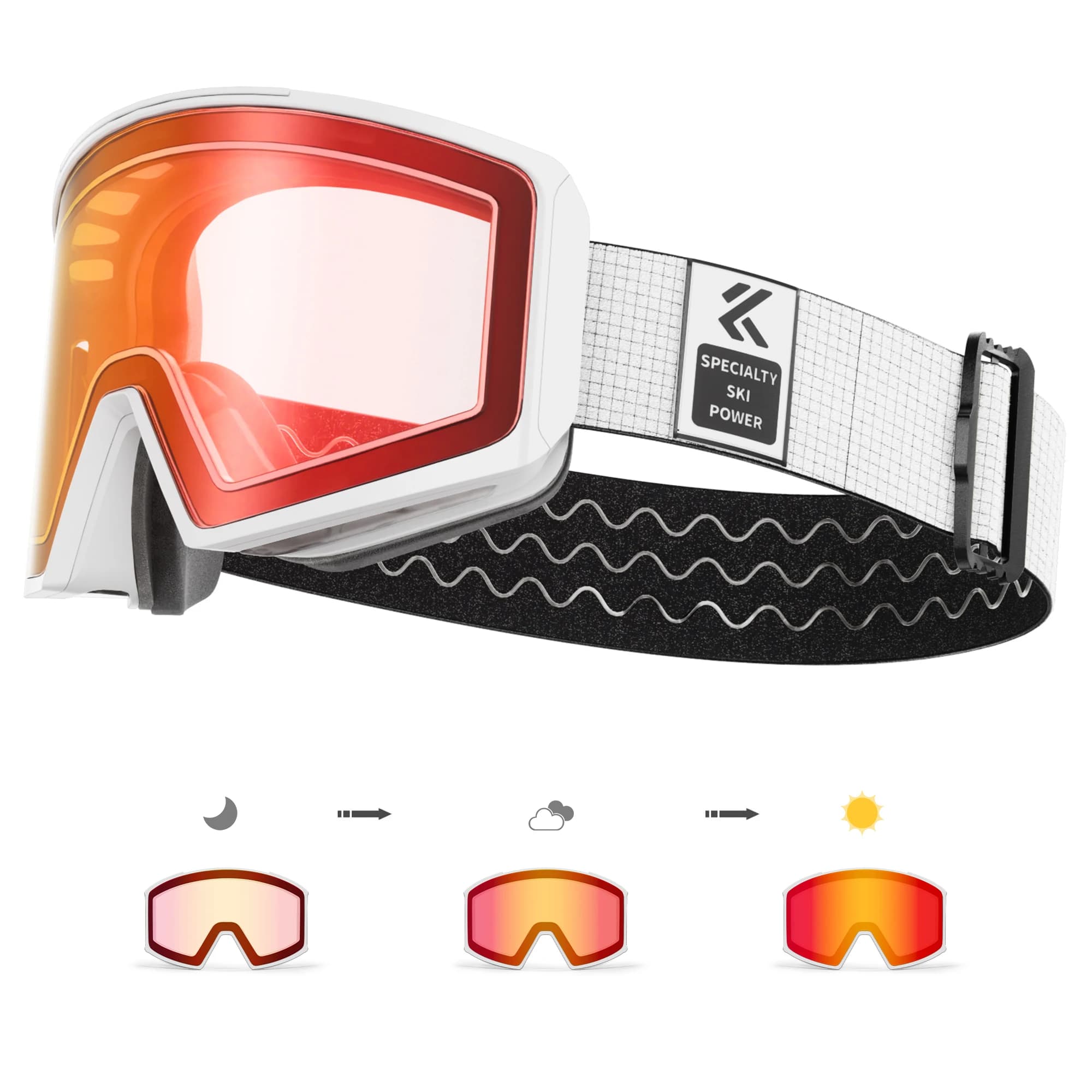 KAPVOE Occhiali da sci fotocromatici per esterni Snowboard Occhiali da uomo Inverno Neve Occhiali da sole da donna UV400 Lenti di attrazione magnetica Nuovo