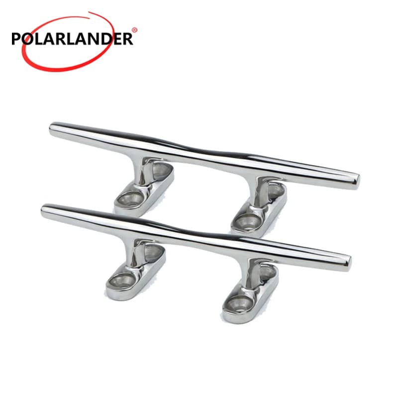2Pcs Open Base Boat Cleat 4 Inch 316 Stainless Steel Heavy Duty Marine Dock Deck Rope Cleat for Yacht