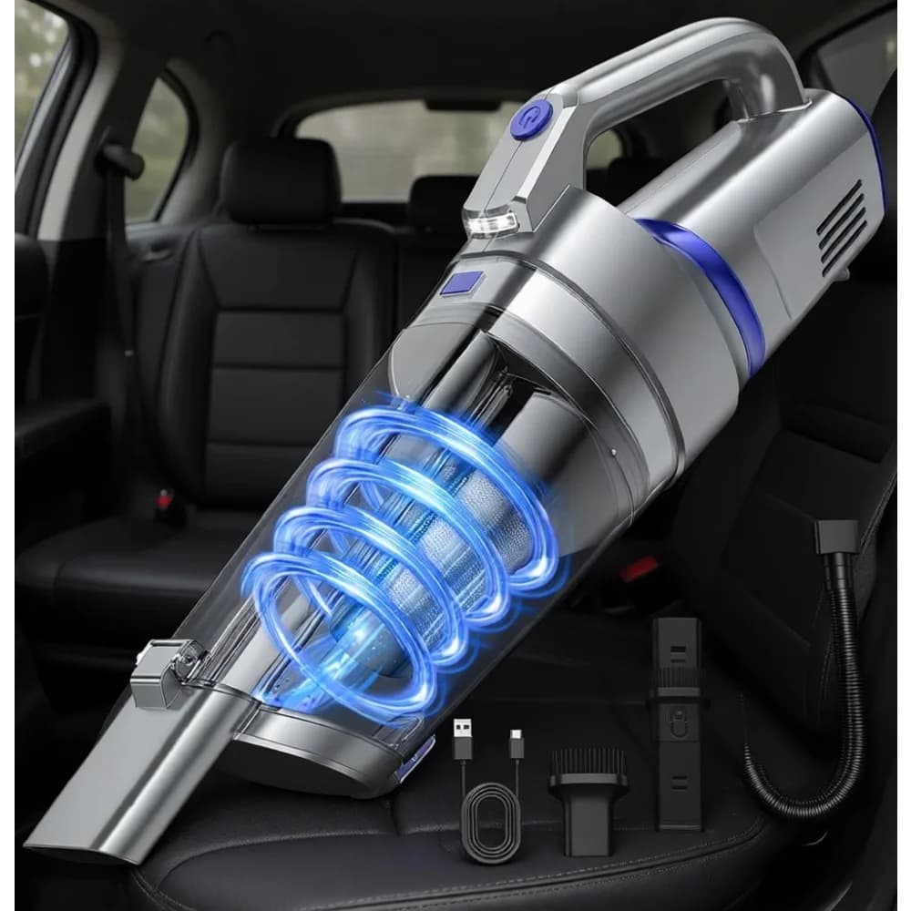Aspirapolvere Portatile Senza Fili ad Alta Potenza 16000PA Ricaricabile con Multi-Beccucci e Luce LED per Casa, Auto, Ufficio e Animali Domestici