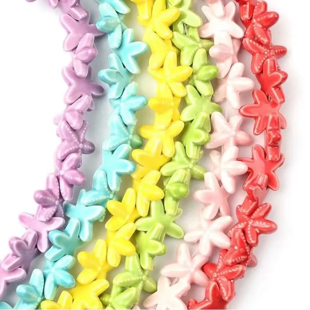 10 pezzi fatti a mano artigianali stelle marine perline in ceramica moda distanziatore in ceramica perline sparse accessori fai da te collana orecchini