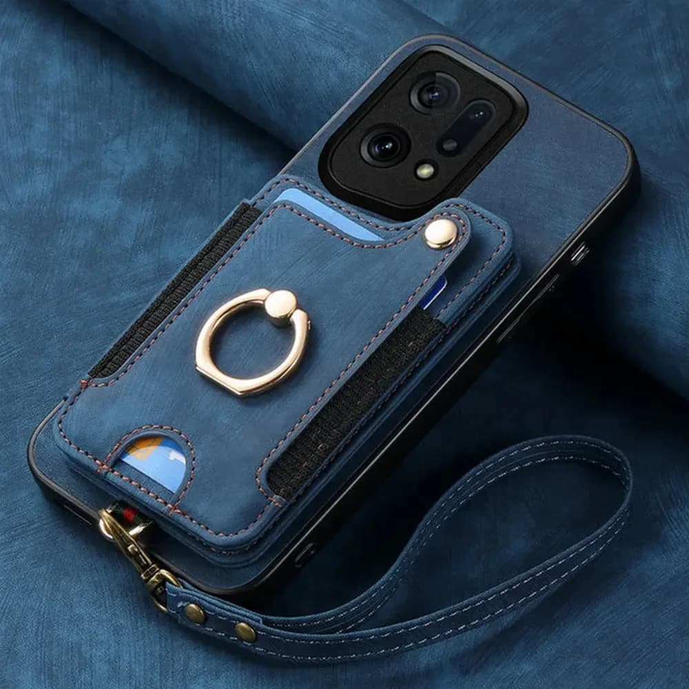 Trova X5 Lite X 5 5G RFID Blocco Porta carte di credito in pelle Anello Custodia per OPPO Trova X5 Pro Magnete Cover posteriore FindX5 X5 Telefono Funda
