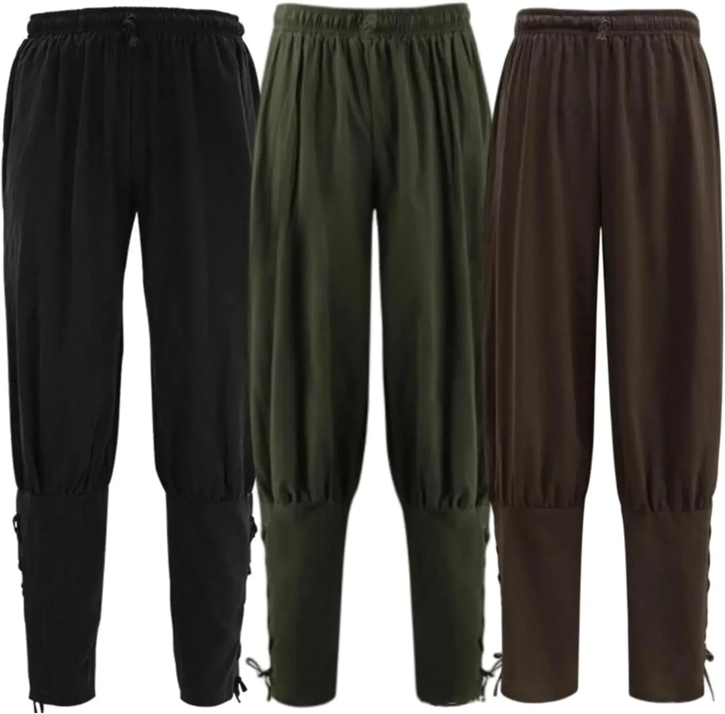 Pantaloni da donna con fascia alla caviglia da uomo Pantaloni cosplay da pirata vichingo medievale Pantaloni rinascimentali per costumi di Halloween per adulti per donne
