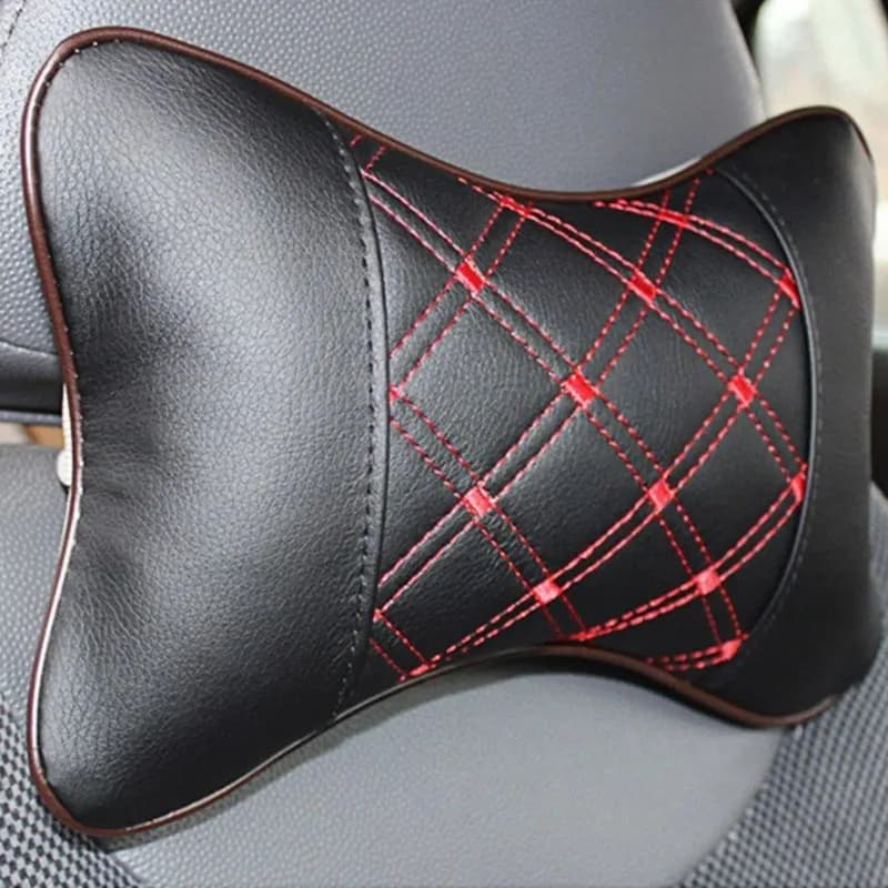 Cuscino per poggiatesta in memory foam per cuscino universale per poggiatesta in pelle PU per auto Accessori di sicurezza per auto ergonomici e traspiranti